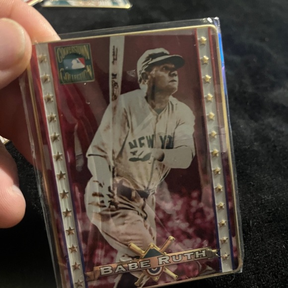 Babe Ruth set of ( 5 ) Metallic Impressions Embossed Metal Collector Cards . - Picture 9 of 10